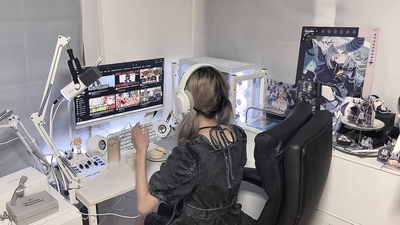 Vlog│自分のこと自分で抱きしめて❤️‍🩹通信制高校生の休日、ロダススコーン、pium、白デスク、ゲーミンクpc