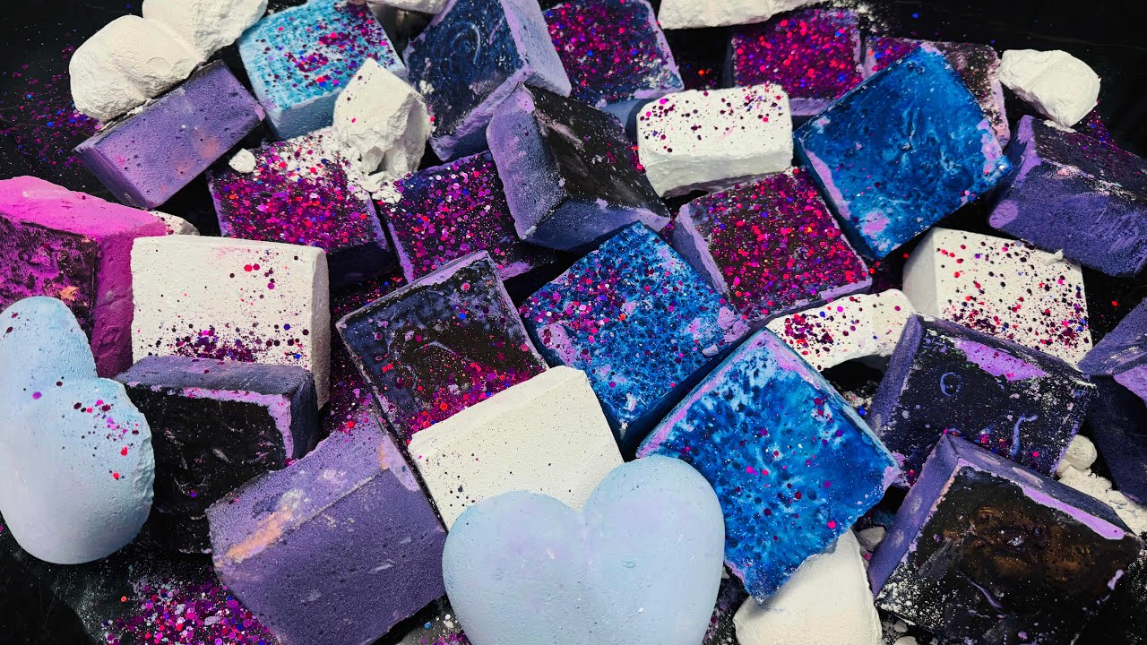Purple Dyed Chalk ASMR Crush | Soft ASMR Chalk Reform 