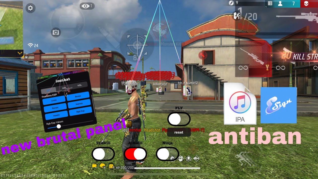 new brutal panel aim kill + teleport under kill 🤩