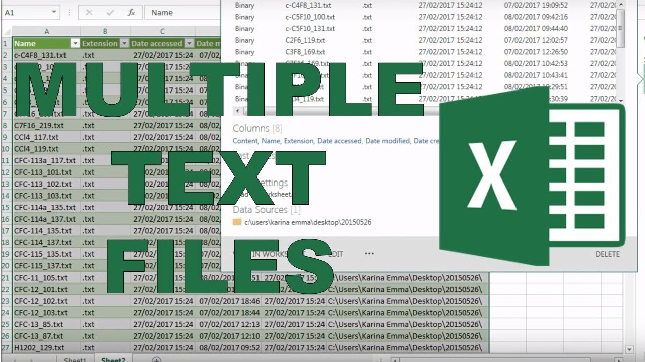 How to import multiple text files into excel
