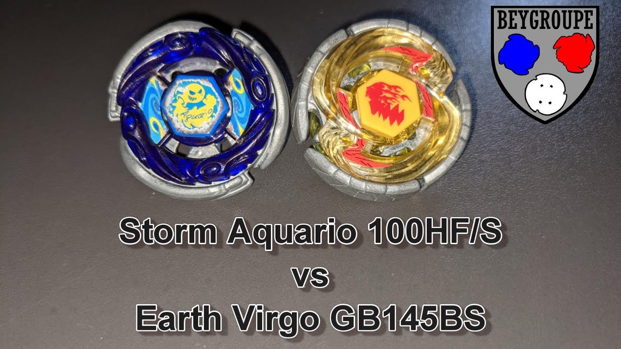Beybattle Metal Fusion: Storm Aquario 100HF/S VS Earth Virgo GB145BS