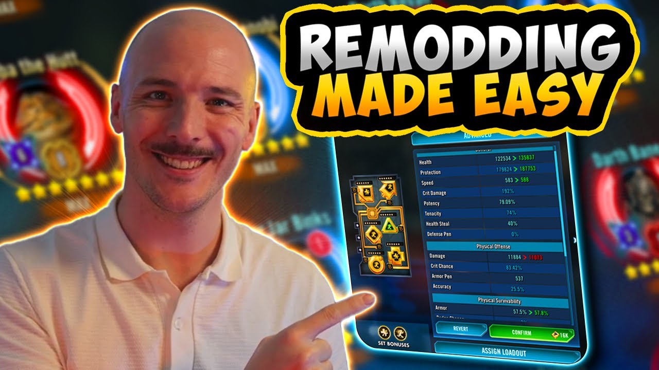 This is the best tool in SWGoH. Remod your whole roster easily.