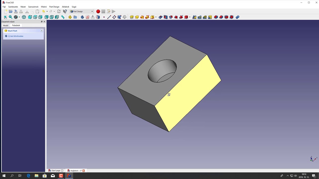 Alkatrészek tervezése FreeCad -ben 2. rész
