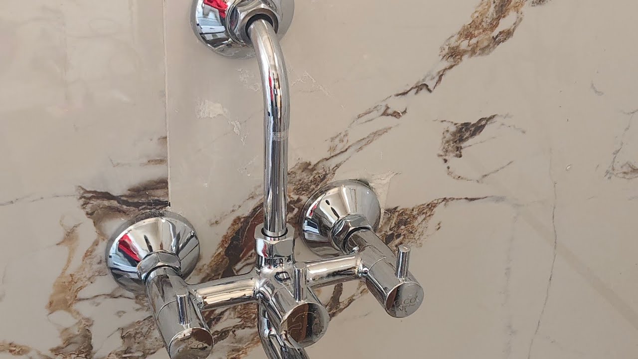 Wall mixer fitting completed