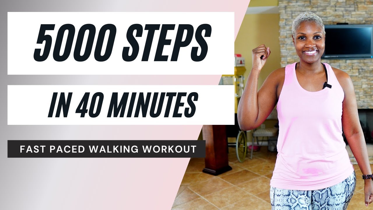 5000 Steps in 40 Minutes | Fast Paced Indoor Walking Workout | Moore2Health
