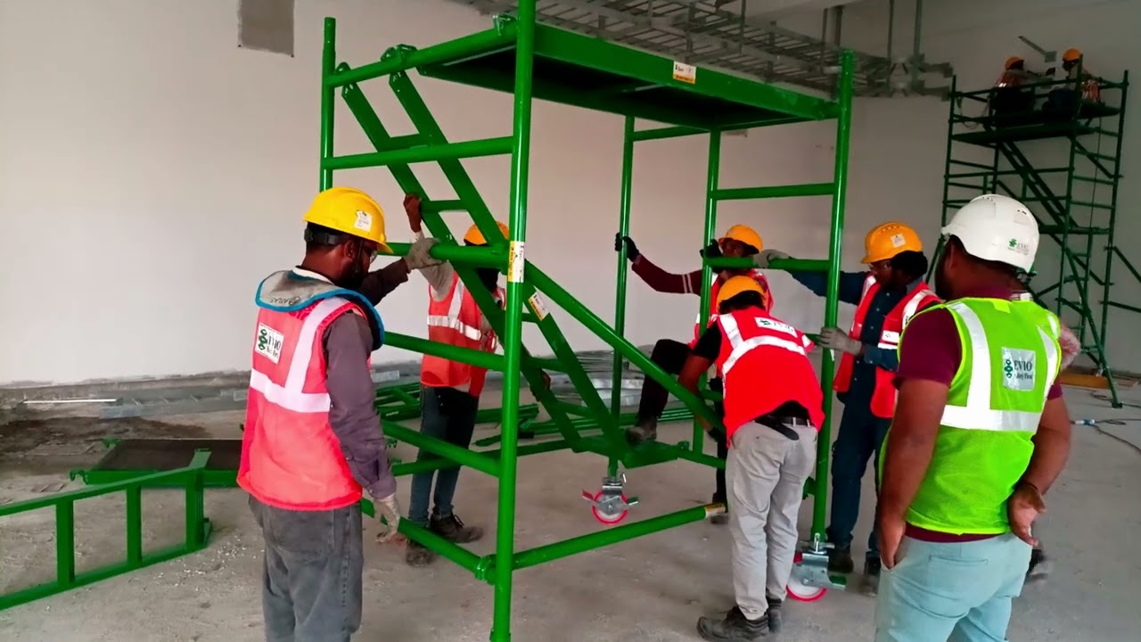 Mobile scaffolding Assembly at site for work
