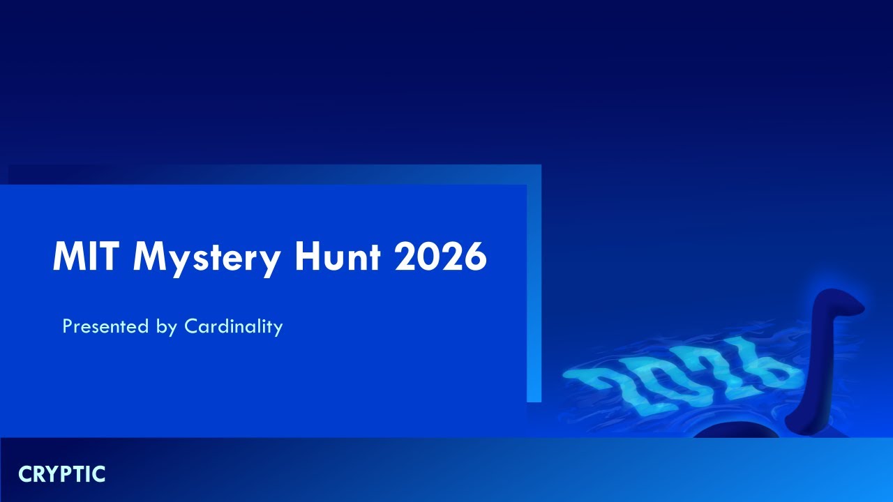 MIT Mystery Hunt 2026 Kickoff