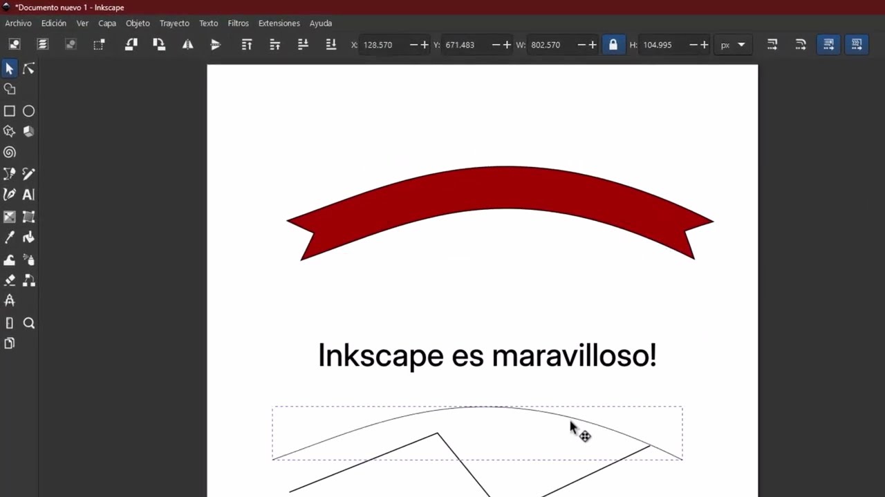 Como usar el efecto Curvar en Inkscape