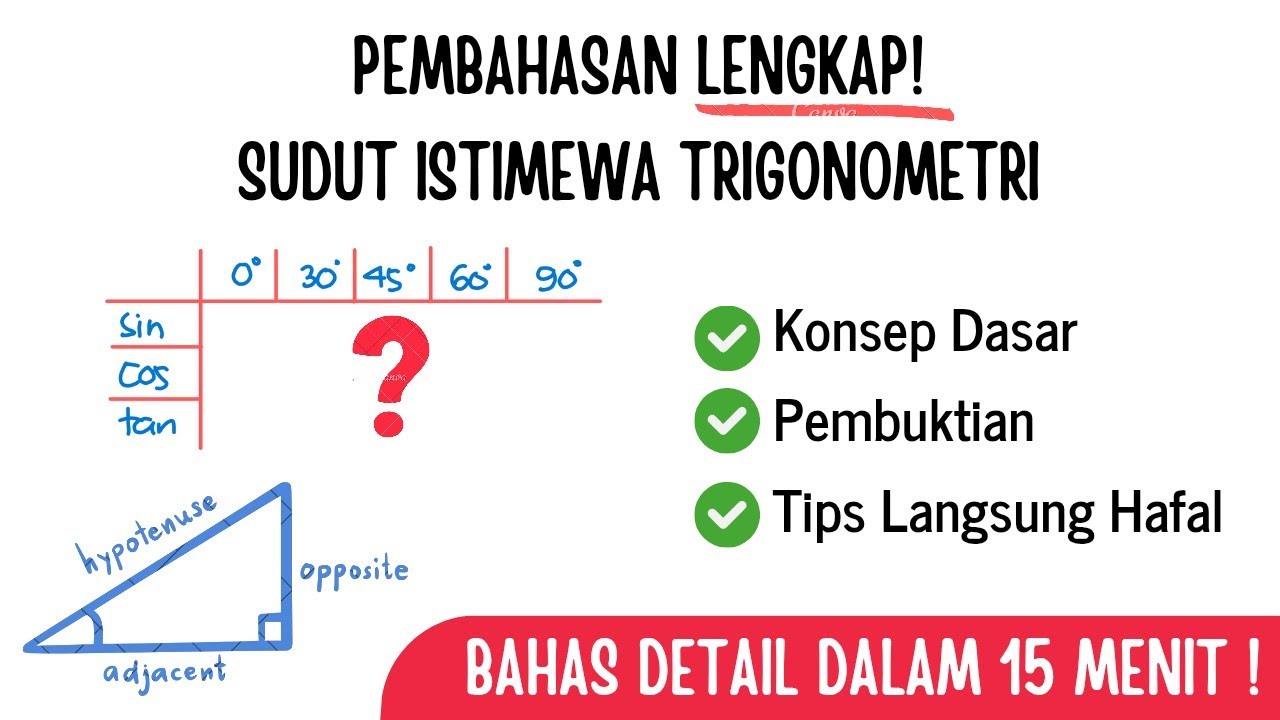 BAHAS LENGKAP SUDUT ISTIMEWA TRIGONOMETRI DALAM 15 MENIT!