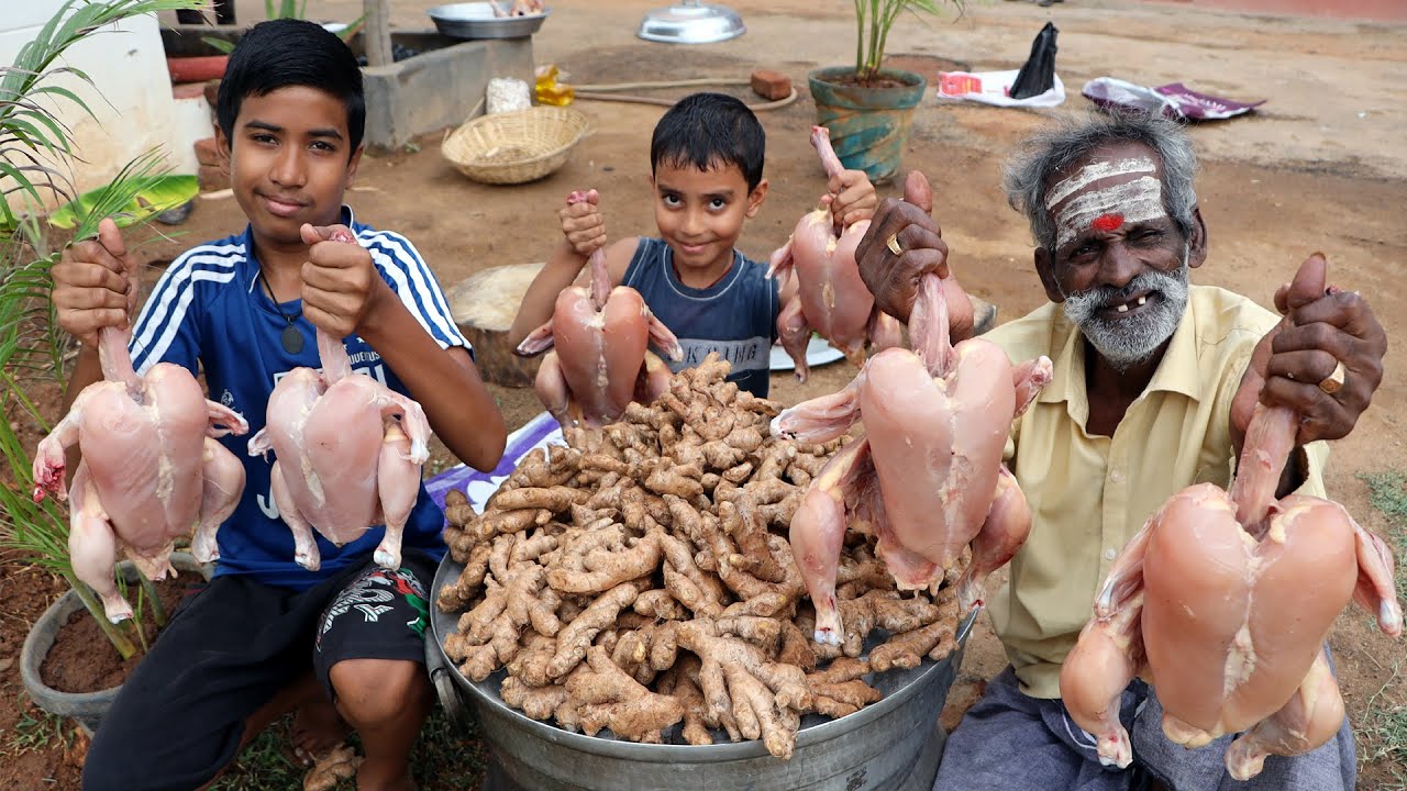 GINGER CHICKEN !!! Prepared by my Daddy Arumugam / Village food factory