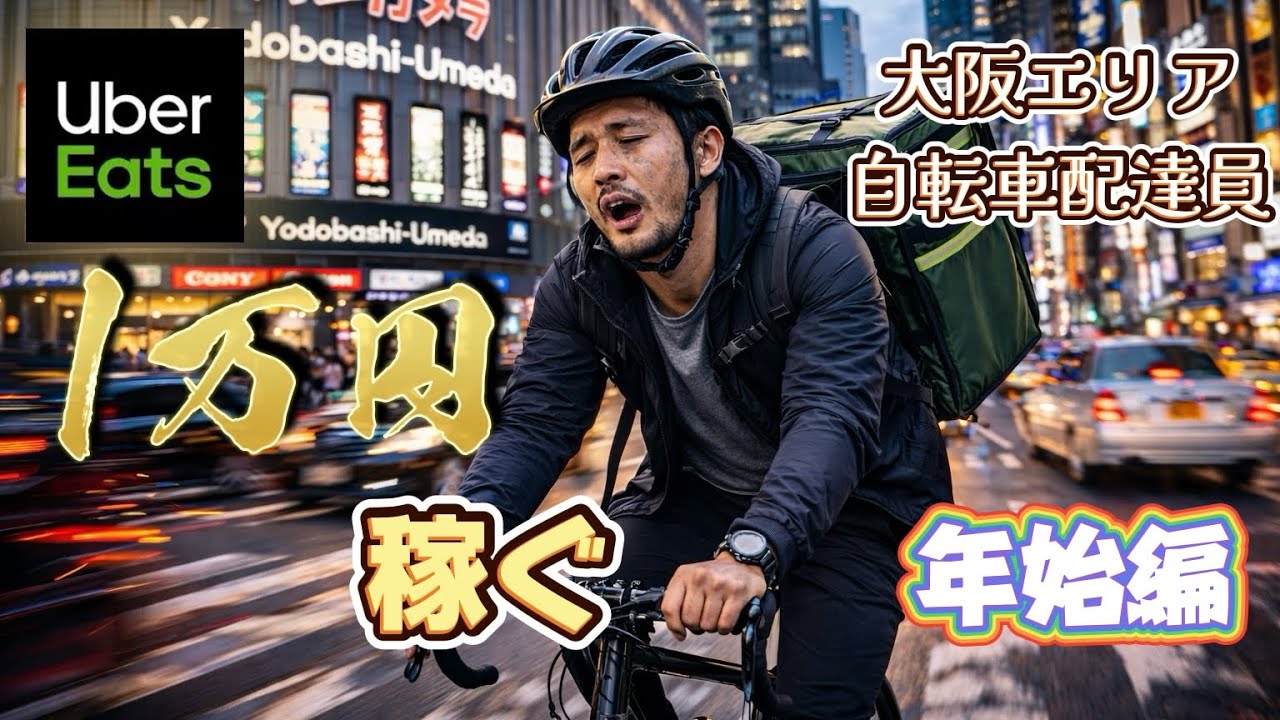 【UberEats1万円企画】梅田・大阪市内中心で１万円稼ぐ人力自転車配達員【大阪  ウーバーイーツ　自転車配達】