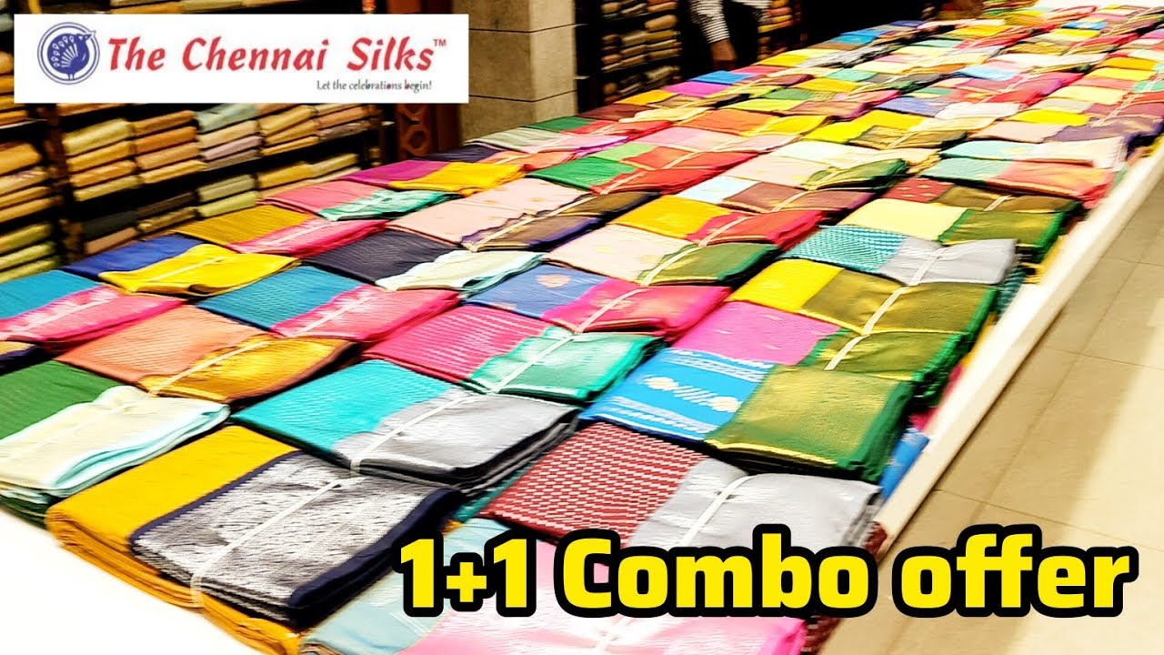Chennai Silks 1+1 combo offer Silk Saree Raw Silk linen cotton saree Soft cotton saree collection