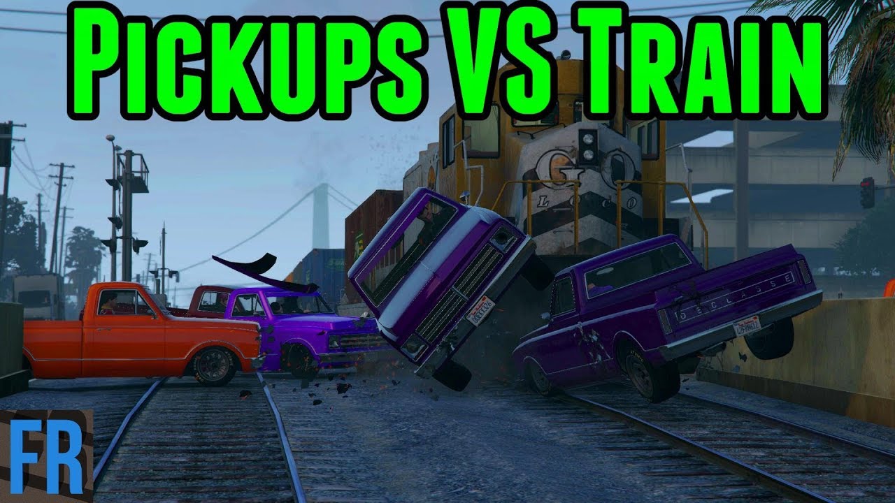 Gta 5 Challenge - Pickups Vs Train
