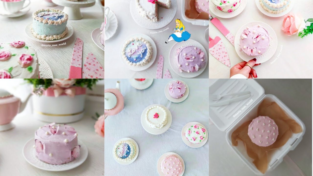 الكيكات الكورية الصغيرة 🎂 خمسة أنواع أحلى و أجمل من بعض بوصفة إقتصادية و لذيذة 🌸💕  lunch box cake 😍