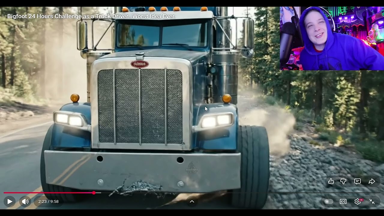 Бигфут пытается работать дальнобойщиком 24 часа (реакция)