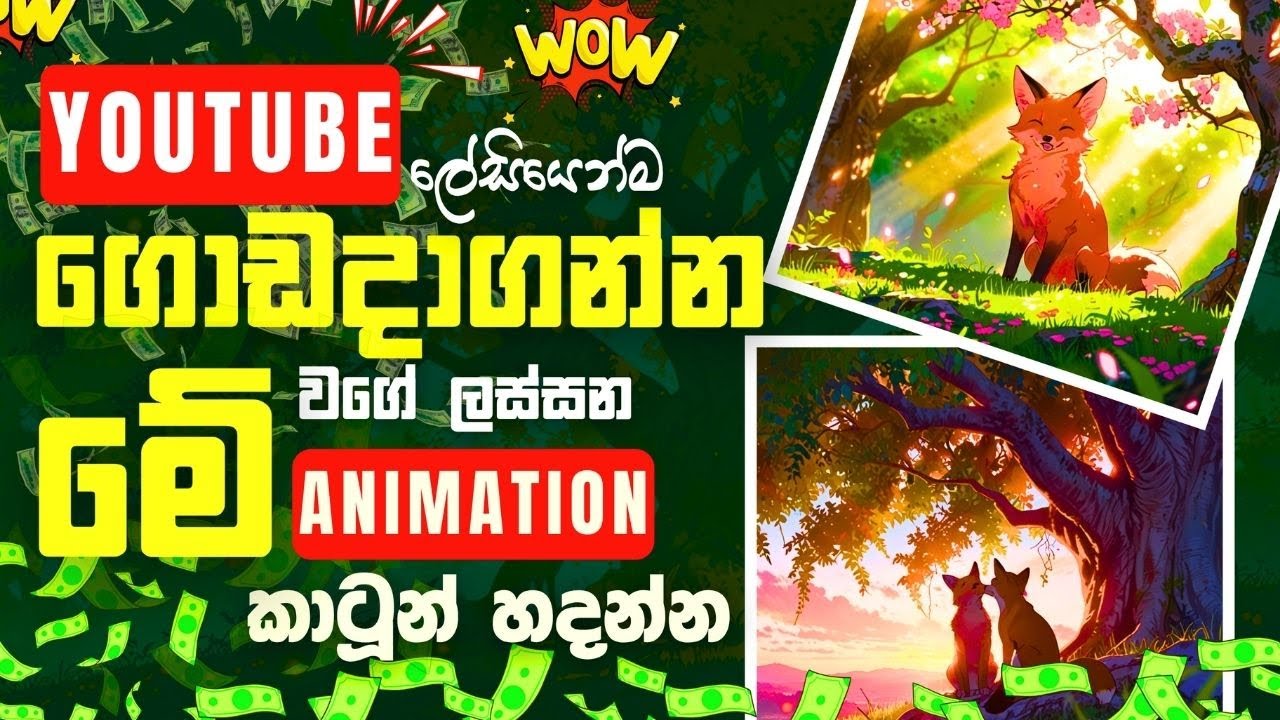 කාටූන් වීඩියෝ හදලා Youtube ඉක්මනින් ගොඩයමු. | How to  Make Youtube Cartoon Videos with AI