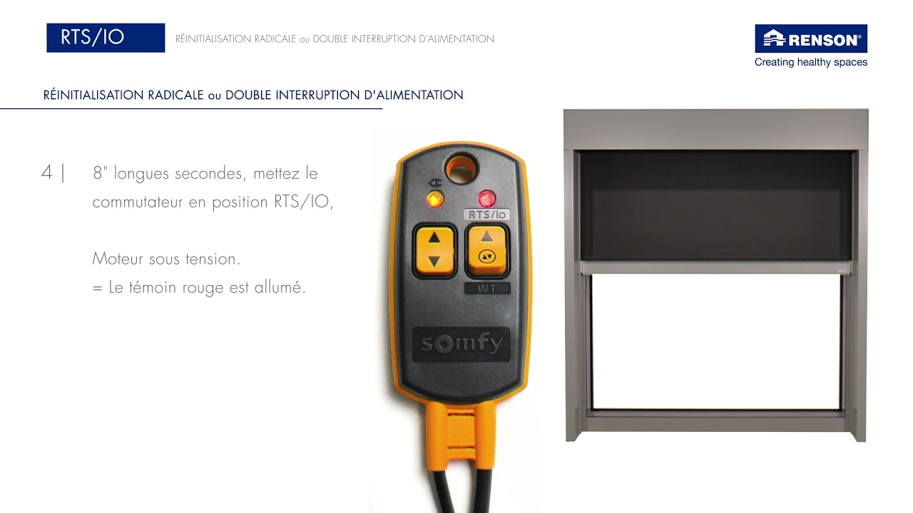 réinitialisation radicale ou double interruption d'alimentation moteur RTS-IO