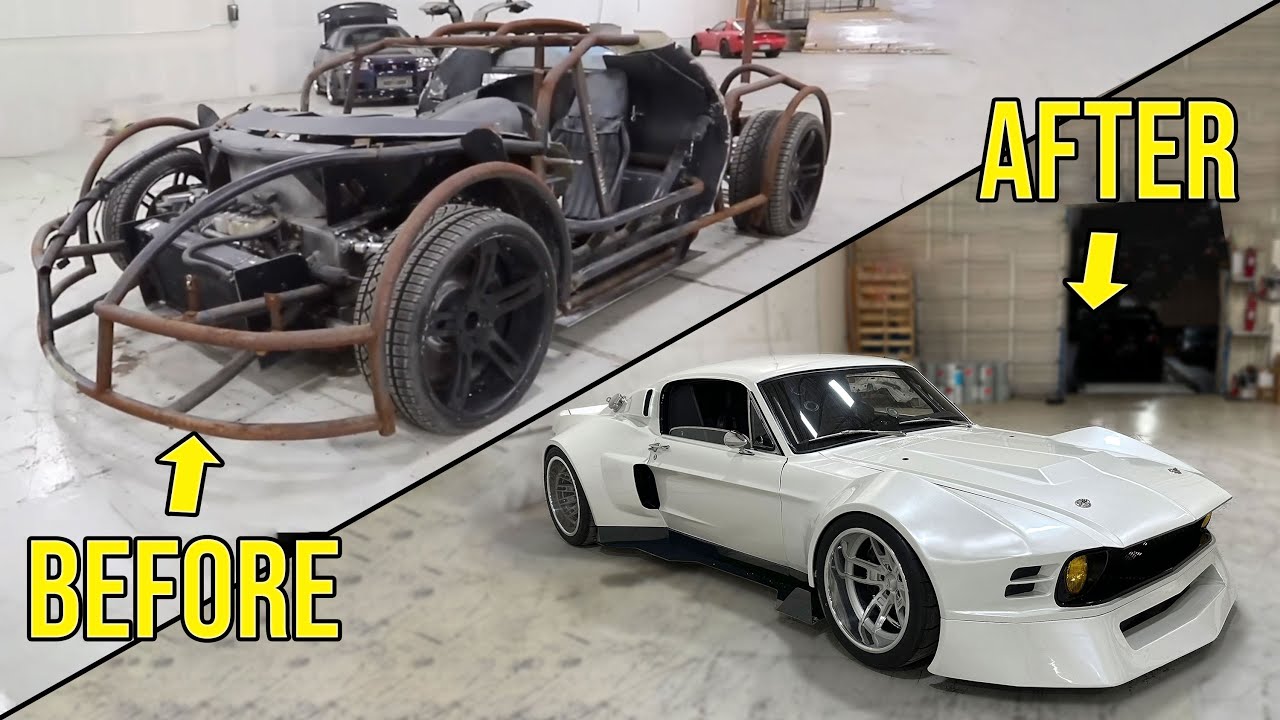 FULL BUILD | Turning a Crashed Bugatti Movie Car into the Worlds Craziest 1967 Mustang Fastback