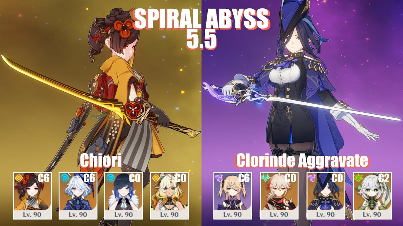 C6 Chiori & C0 Clorinde Aggravate | NEW Spiral Abyss 5.5 | Genshin Impact