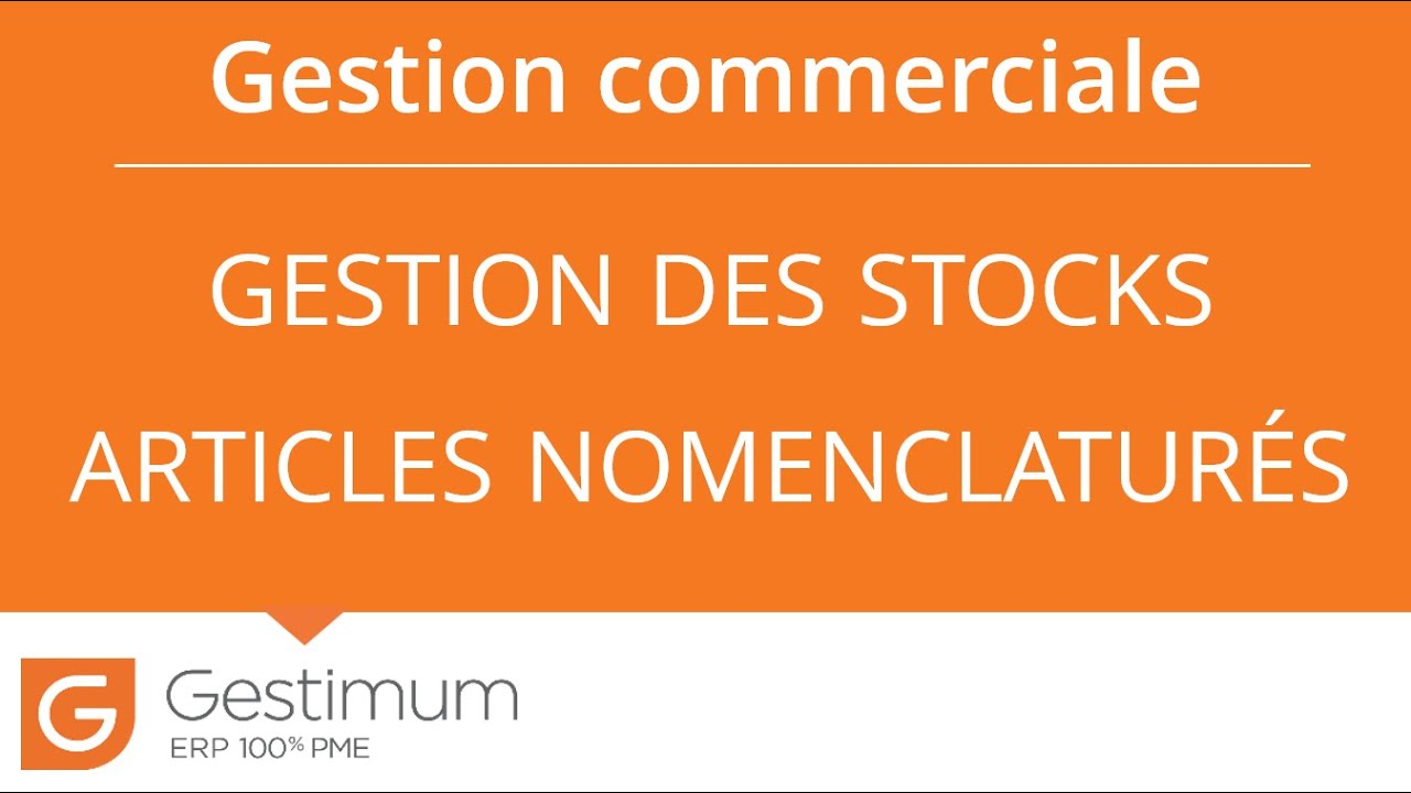 Logiciel de Gestion Commerciale : Gestion des stocks d'articles nomenclaturés