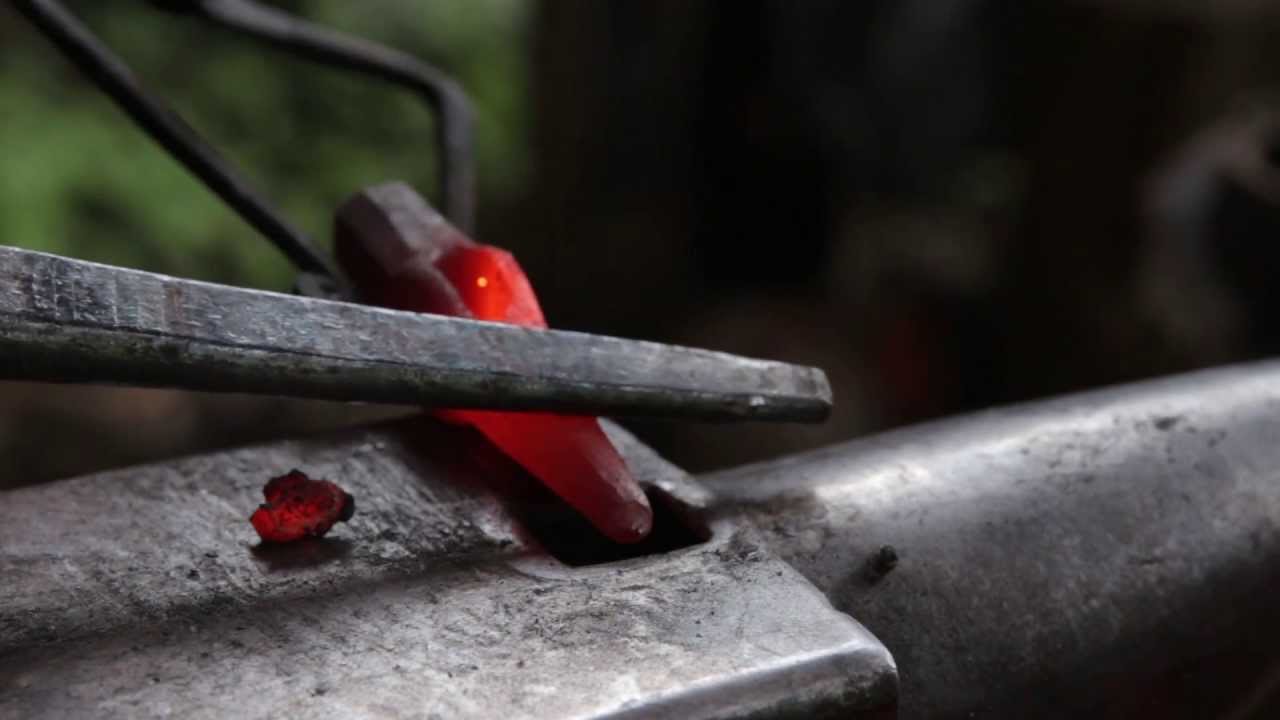 forging a Brian Brazeal hammer eye punch top tool