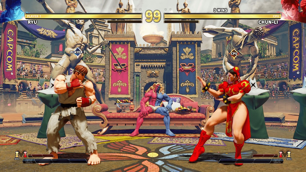 Ryu vs Chun-li  (Hardest AI) - Street Fighter V.