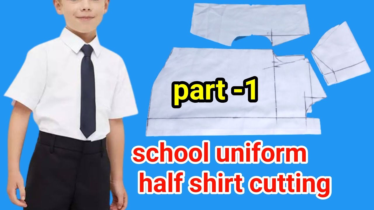 baby boy half shirt cutting easy method/school uniform half shirt cutting and stitching