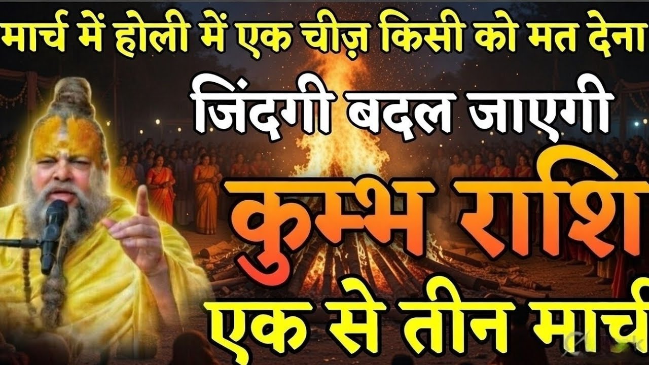 होली से पहले कुंभ राशि को बड़ा संकेत 🚨 यह एक चीज किसी को मत देना वरना पछताओगे!#aajkarashifal 