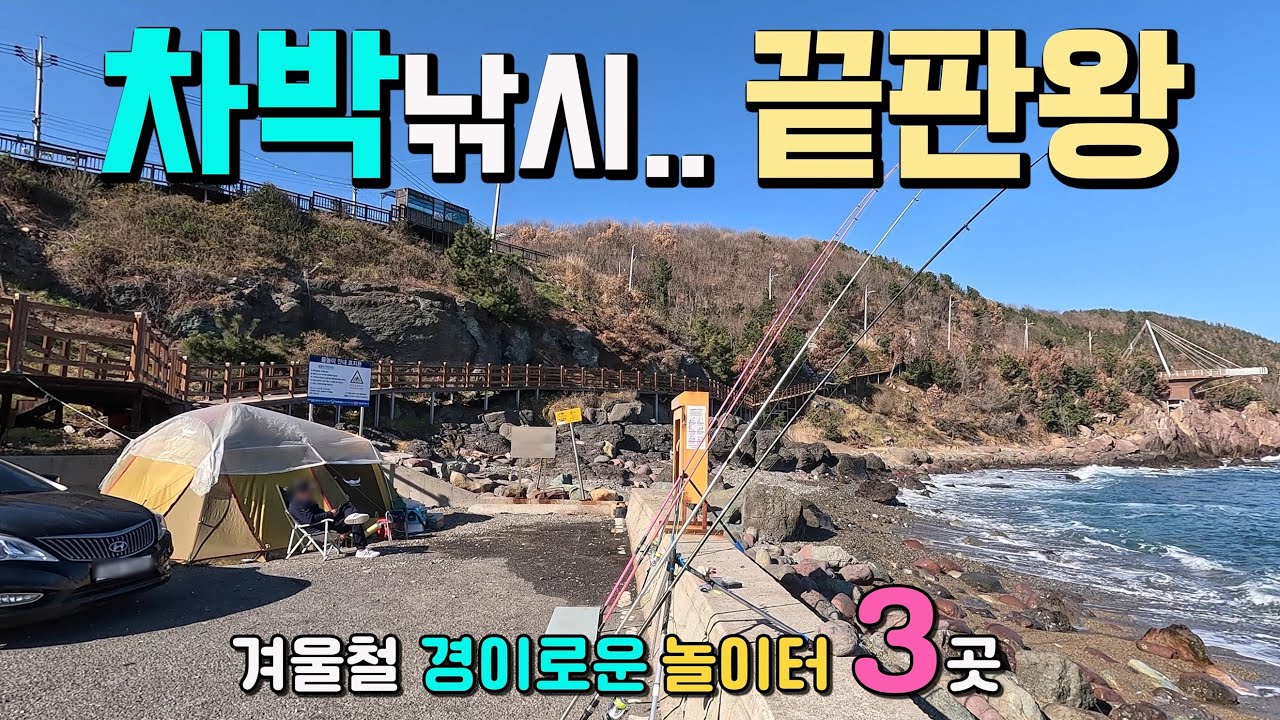 이런 곳 처음아닌가요. 겨울철 차박낚시 천국, 내항낚시 끝판왕, 신비로운 파식대지가 유혹하는 바다, 광대한 백사장, 무료 캠핑송림의 운명, 동해안 캠핑카여행, 칠포항 칠포해수욕장.