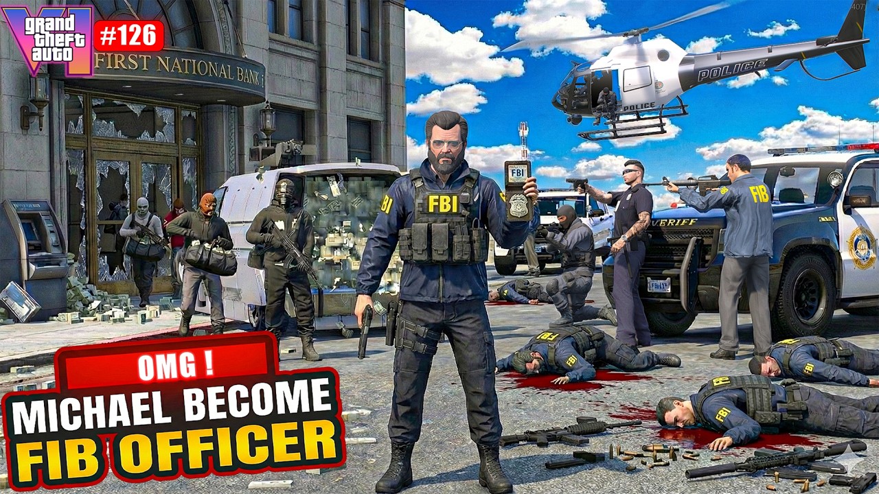 MICHAEL BECOME FIB OFFICER in GTA 5 REAL LIFE!🔥 #126