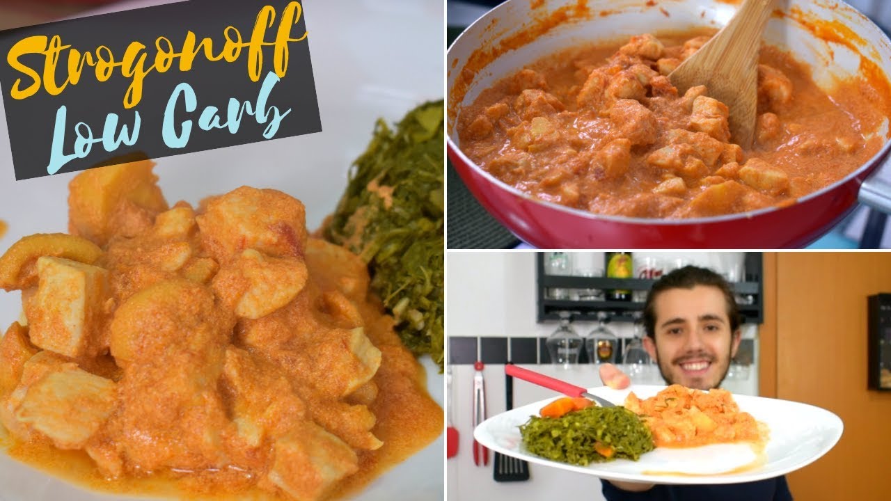 Strogonoff de Frango Low Carb (Estrogofone) Como fazer essa Receita Super Rápida | Batata Assando