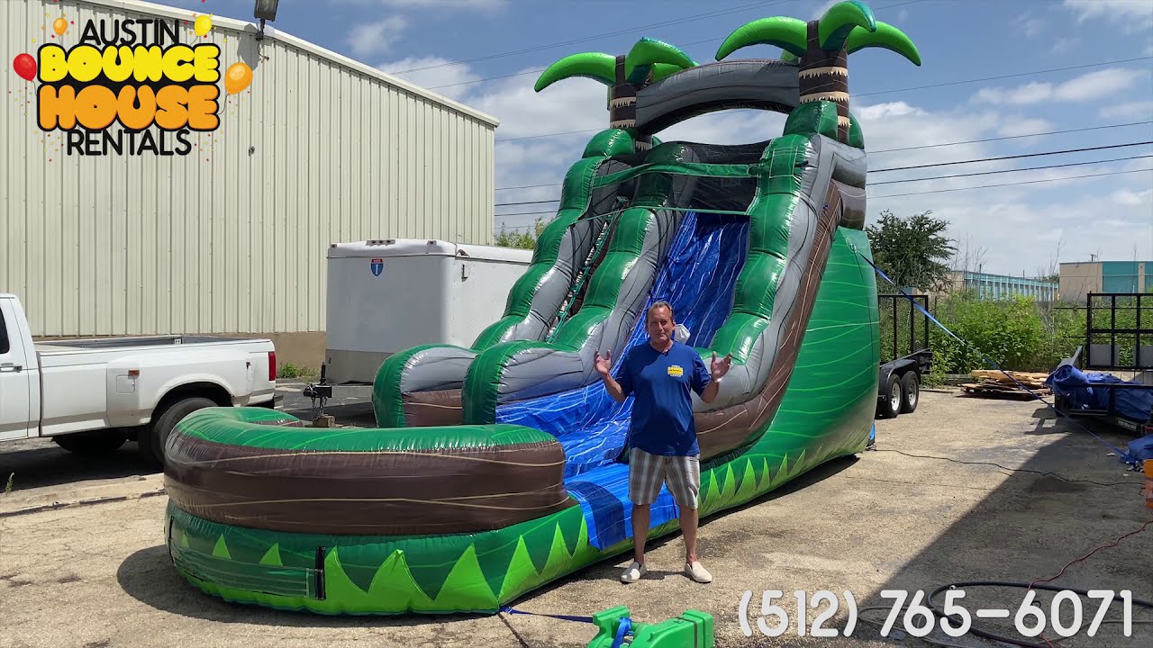Austin Bounce House Rentals - Rainforest Water Slide Rental - First Look & Tour!