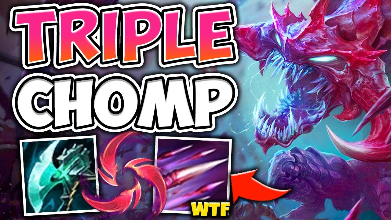 WTF?! TRIPLE CHOMP CHO'GATH CAN DELETE YOU IN 3 AUTOS! - League of Legends