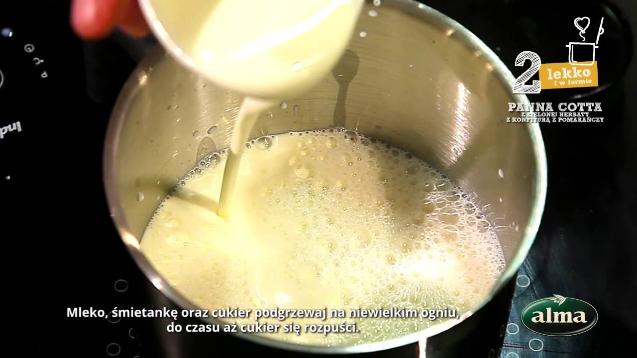 Alma Smart Menu - Panna cotta z zielonej herbaty z konfiturą z pomarańczy