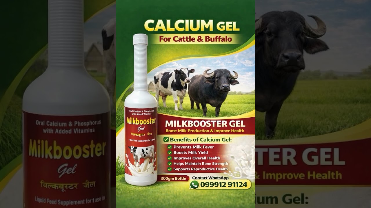 calcium gel supplement for increasing milk production and post calving complications 