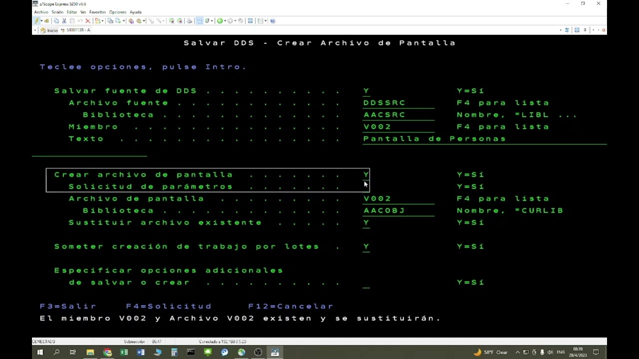 Programa Cobol en un AS/400 que realiza A-B-M / Parte 1