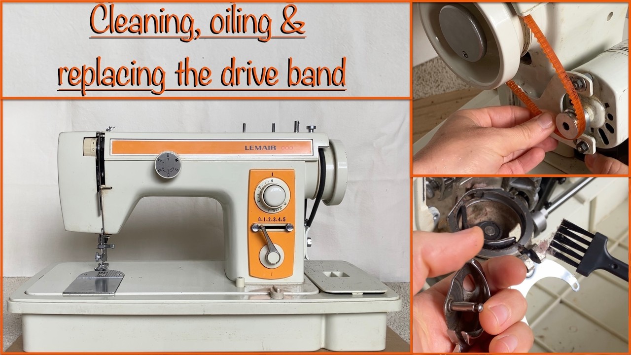 First time cleaning oiling & changing drive belt on a vintage sewing machine | No music, no talking