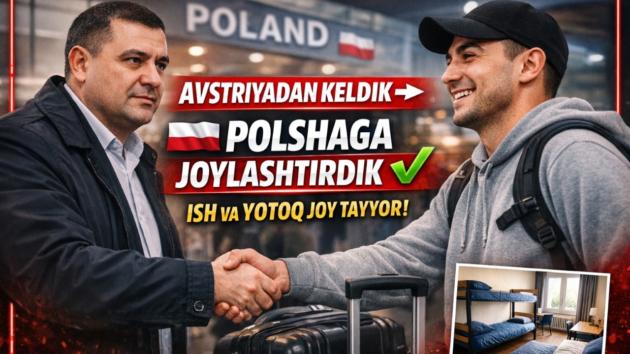 AVSTRIYADAN POLSHAGA KELGAN HAMYURTLARIMIZNI SHAXSAN KUTIB OLDIK 🇵🇱 ISH VA YOTOQ JOY TAYYOR!
