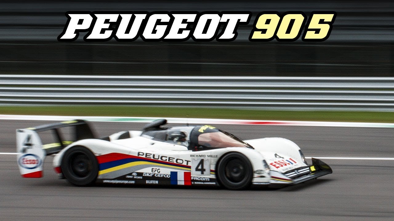 1993 Peugeot 905 EV1B | V10 flybys & downshifts (Monza 2019)