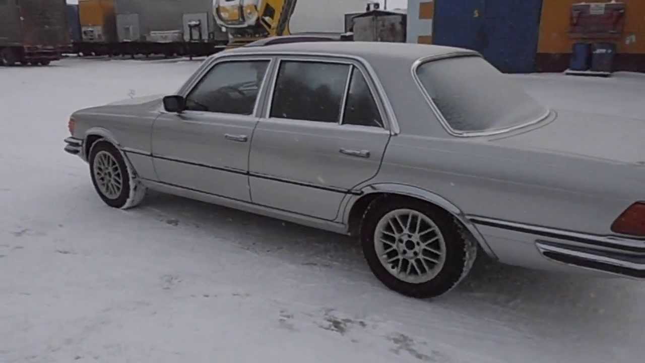 Mercedes W116 350SE drive in russian snow