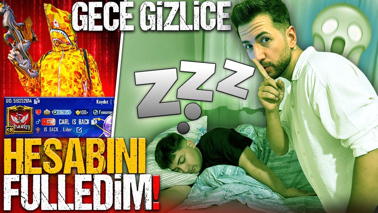 GECE GİZLİCE CARL'ın HESABINI FULLEDİM! - Pubg Mobile