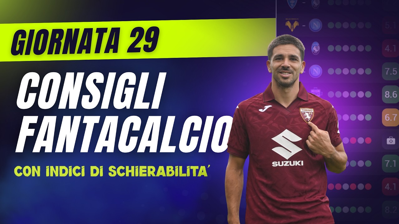 CONSIGLI FANTACALCIO 29^ Giornata Serie A | Con Indici di Schierabilità!