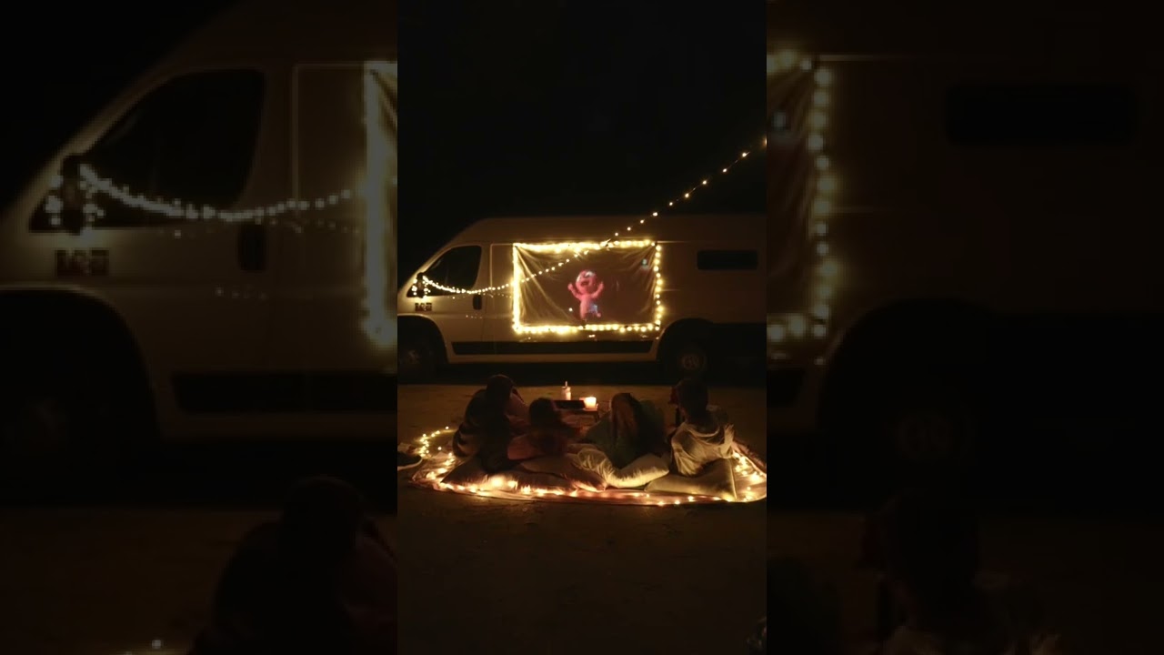 Movie night in the woods🥰 camping goals, am I right?