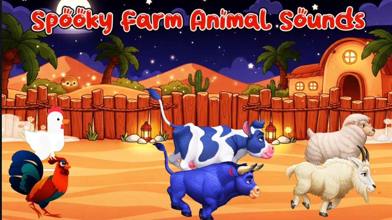Spooky Farm Animal Sounds Safari Fun for Toddlers #cocomomokidstv #animalsounds 