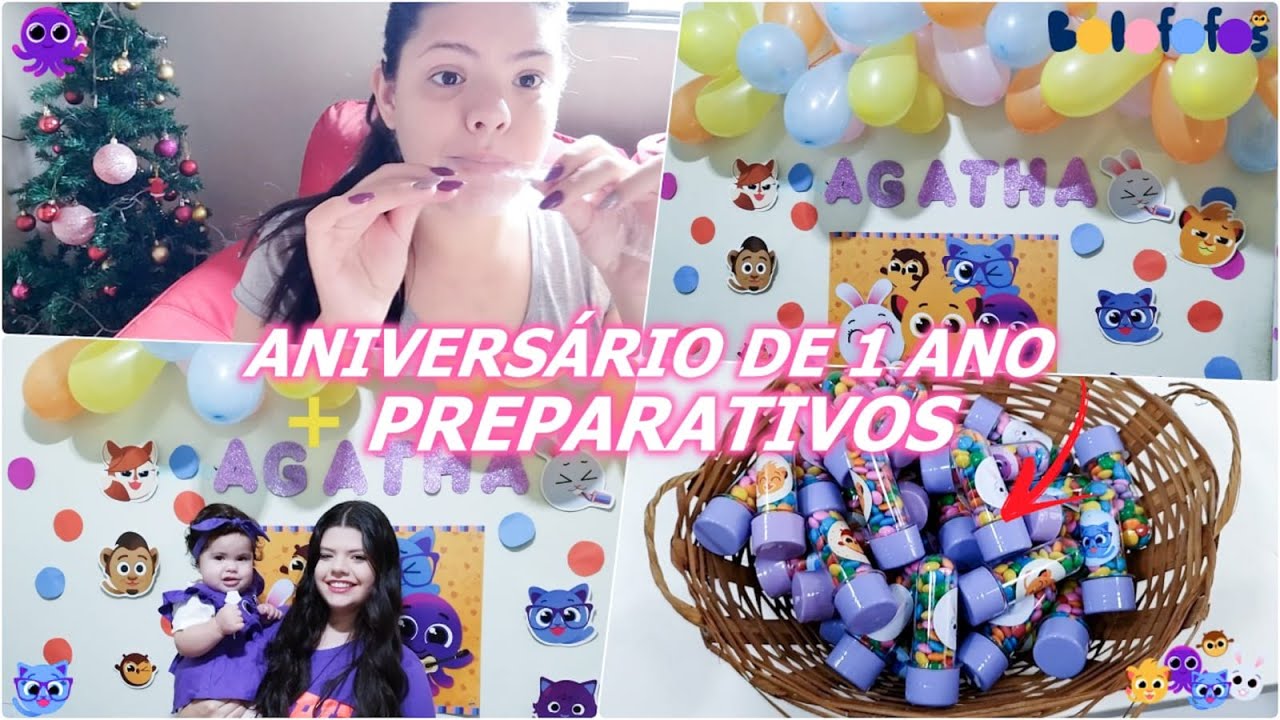 VLOG: ANIVERSÁRIO DA ÁGATHA DE 1 ANO + PREPARATIVOS - TEMA: BOLOFOFOS simples e barato❤ -THAIS GOMES