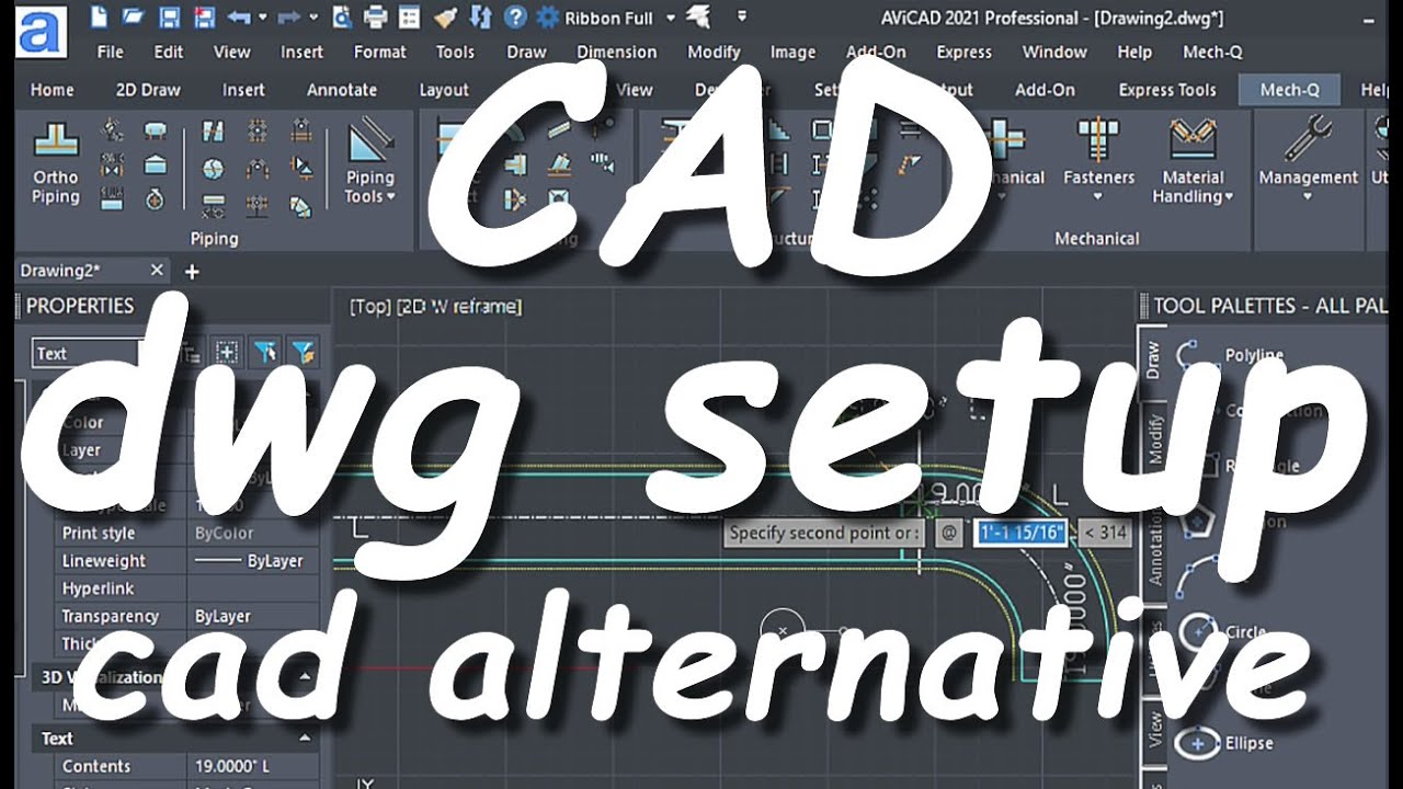 Drawing in a CAD alternative called AViCAD  - drawing setup plus ducting draw example