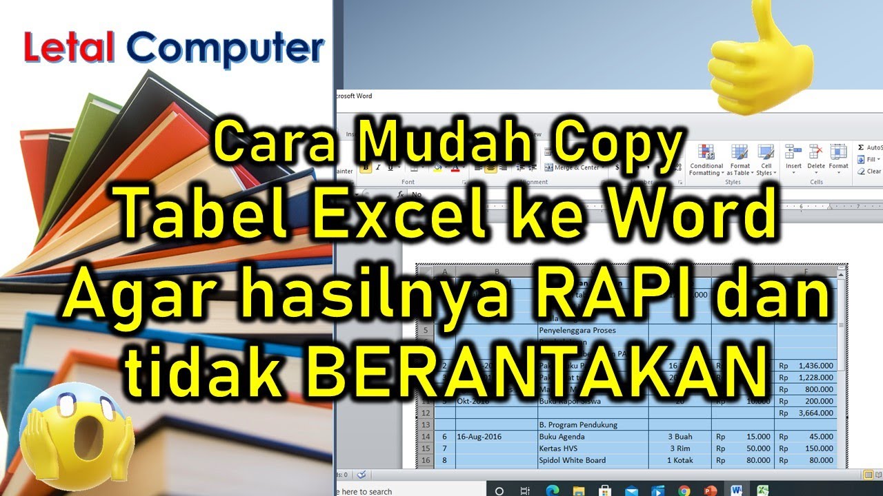 Cara copy tabel Excel ke Word / How to copy an Excel table to Word