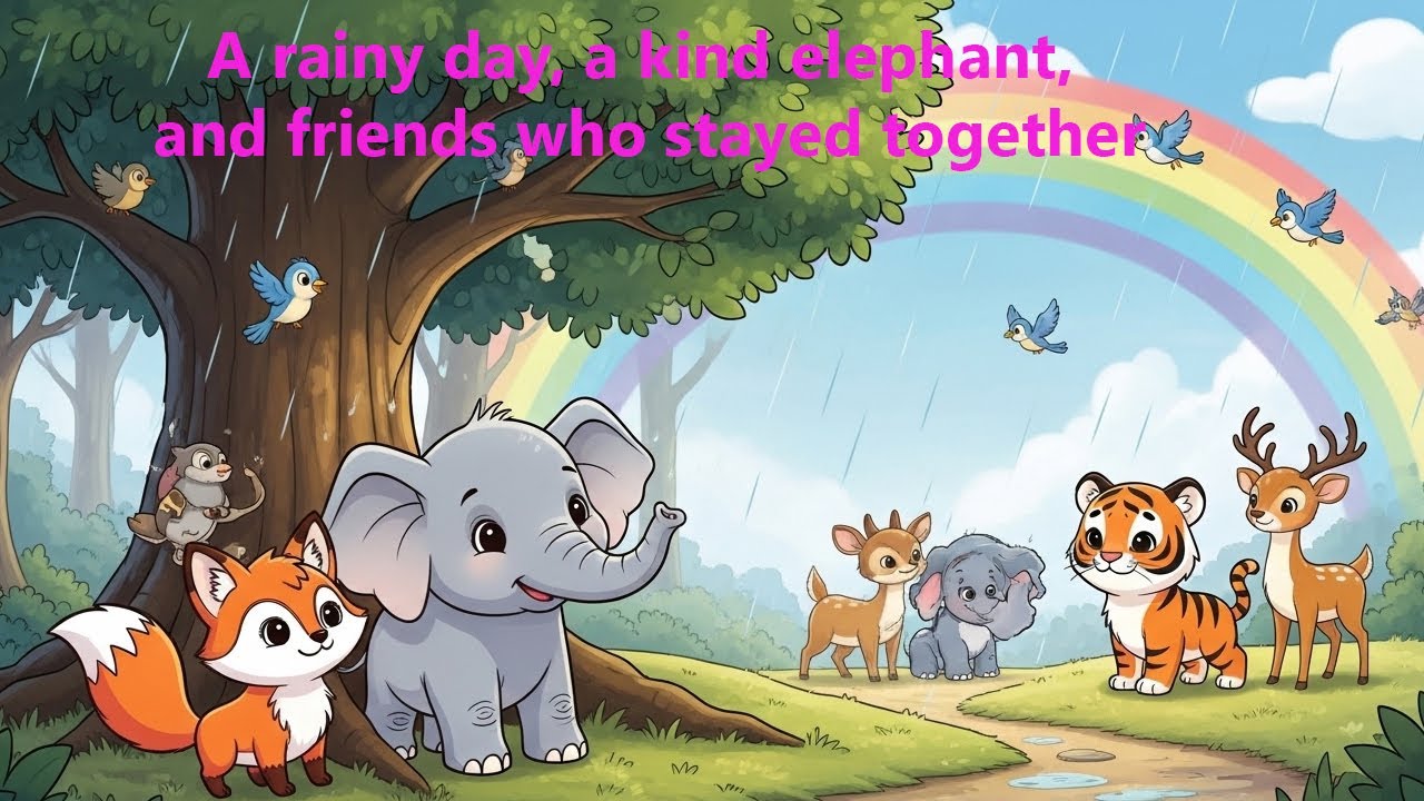 A rainy day, a kind elephant, and friends who stay together