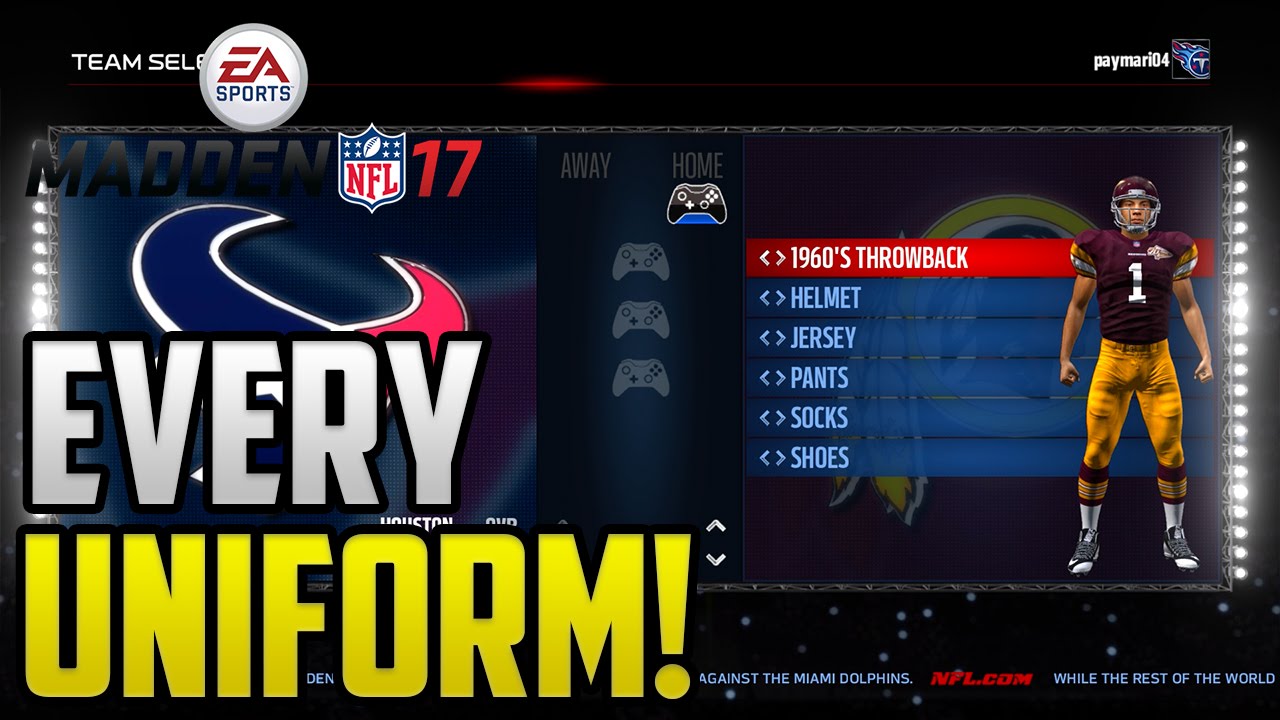Madden 17 Every Uniform and Jersey In The Game!