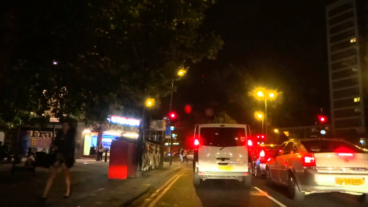 Night time car drive from Maidstone, Kent to Camden, London (reaching London nightlife at 53m & 30s)